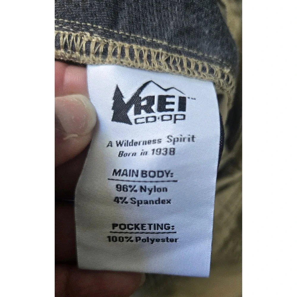 REI Co-op Mens Cargo‎ Hiking Pants 36x32 Khaki Outdoor Utility Trail Pants